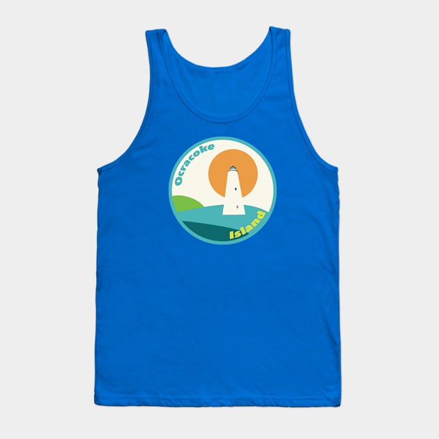 Ocracoke Island Lighthouse Circle Tank Top by Trent Tides